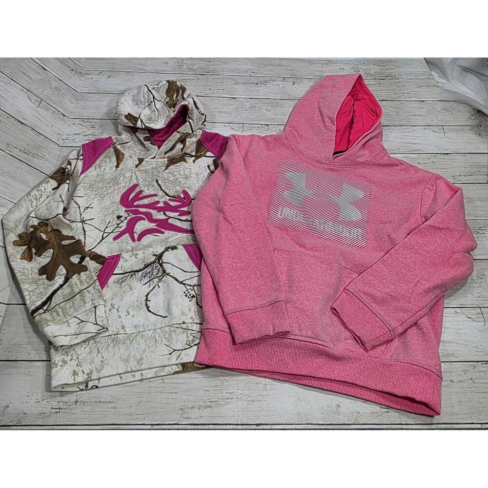 Under Armour & Bushmaster Kids' Pink Hoodie Sweatshirt Set, Size M